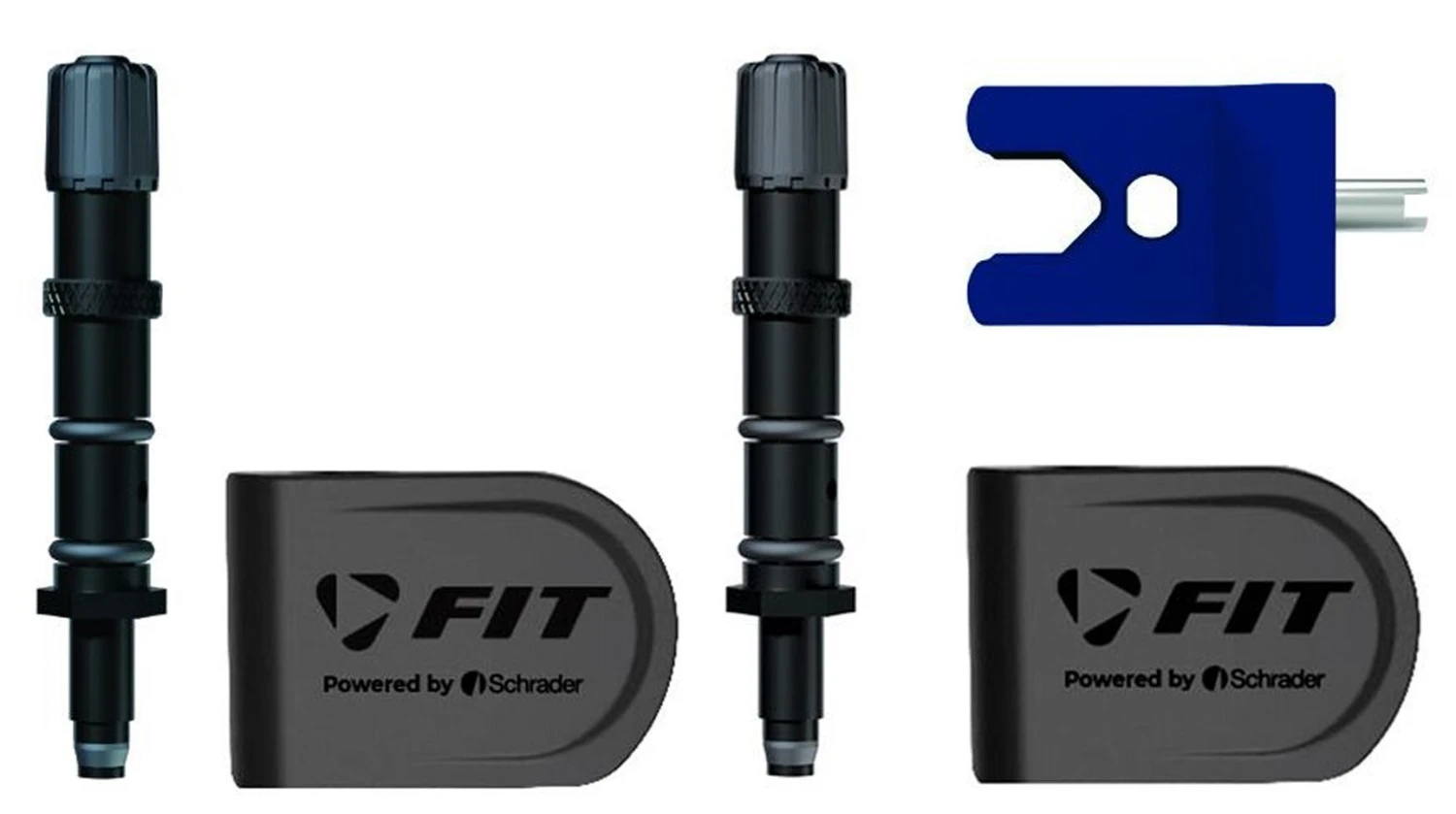 Biketec Reifendrucksensor FIT AV / Autoventil / Schrader 2er Set FĂŒr Vorder- Und Hinterrad â Bild 2